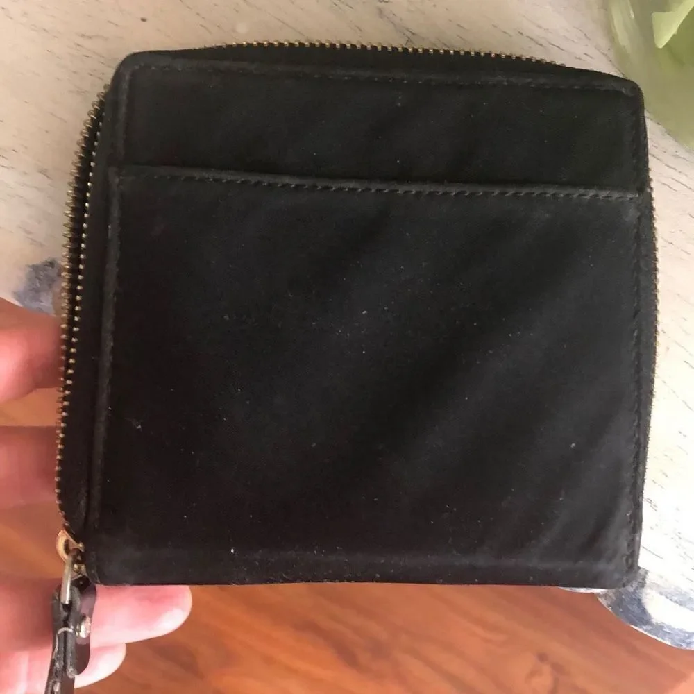 Kate Spade Black zip around wallet nylon